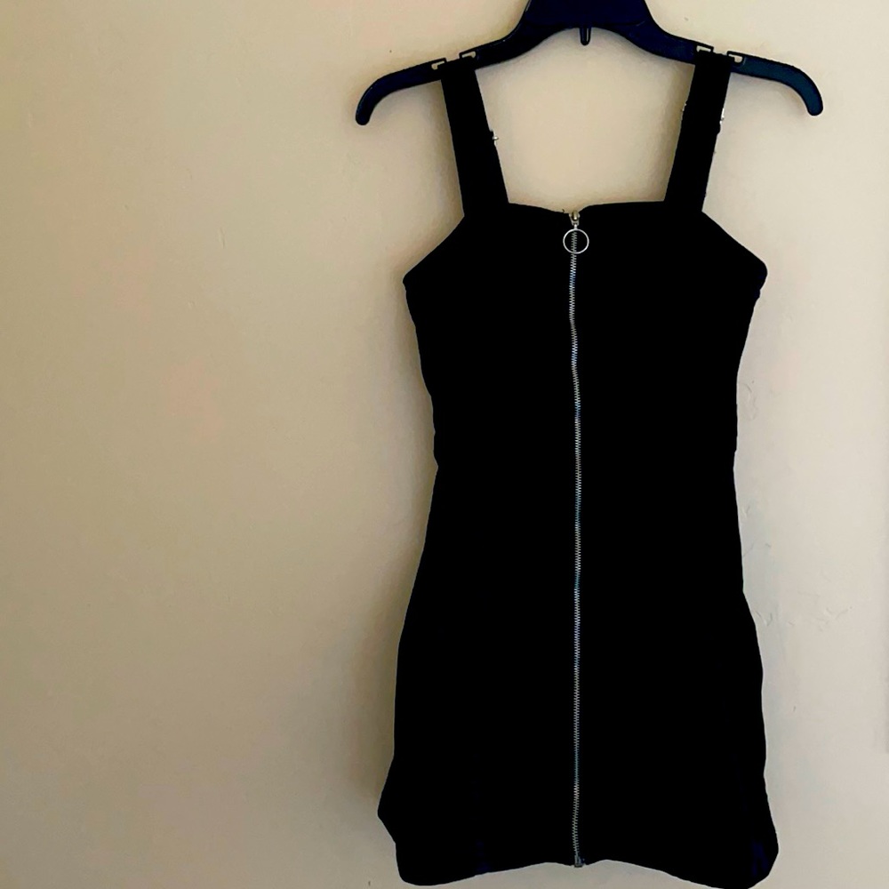 Black zip up dress